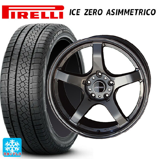 2024年製 215/50R17 95H XL ピレリ アイスゼロ アシンメトリコ 正規品 # 共豊 トレーサー GTV GUN BLACK 17-7.5J 国産車用 スタッドレスタイヤホイール4本セット