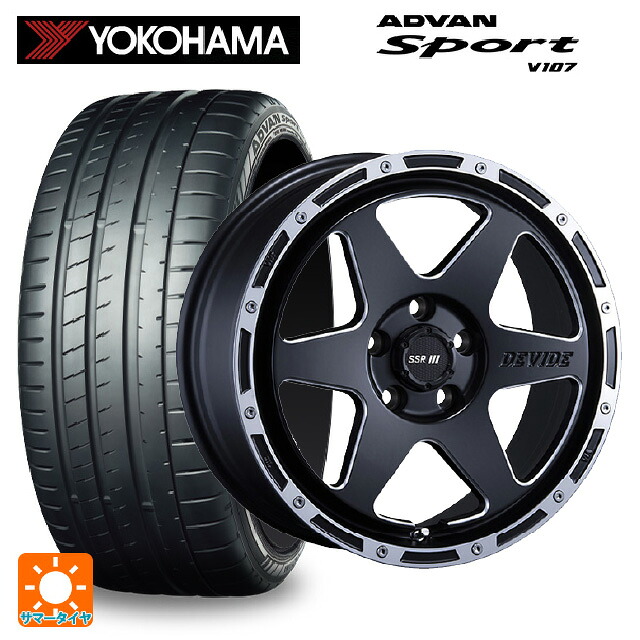 205/45R17 88W XL ヨコハマ アドバンスポーツ V107 正規品 タナベ SSR ディバイド TR-6 フラットブラックポリッシュ 17-7J 国産車用 サマータイヤホイール4本セット