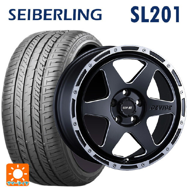 225/55R17 101V XL セイバーリング セイバーリング SL201(ブリヂストン工場生産） タナベ SSR ディバイド TR-6 フラットブラックポリッシュ 17-7J 国産車用 サマータイヤホイール4本セット