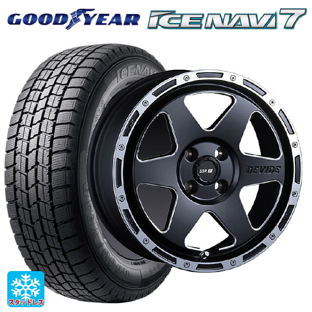 2025年製 205/65R16 95Q グッドイヤー アイスナビ7(数量限定) # タナベ SSR ディバイド TR-6 フラットブラックポリッシュ 16-6.5J 国産車用 スタッドレスタイヤホイール4本セット
