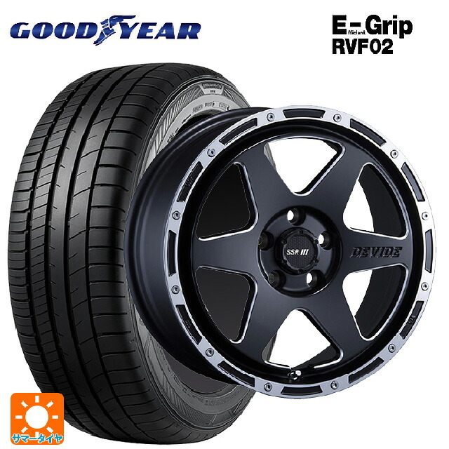 トヨタ ヤリスクロス(10系)用 215/65R16 98H グッドイヤー エフィシェントグリップ RVF02 タナベ SSR ディバイド TR-6 フラットブラックポリッシュ 新品サマータイヤホイール 4本セット