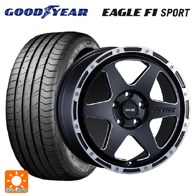 2023年製 235/45R17 94W グッドイヤー イーグルF1 スポーツ # タナベ SSR ディバイド TR-6 フラットブラックポリッシュ 17-7J 国産車用 サマータイヤホイール4本セット
