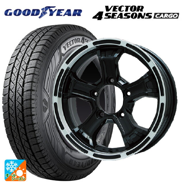 スズキ ジムニーノマド(JC74W)用 195/80R15 107/105N グッドイヤー ベクター4シーズンズ カーゴ ビックウェイ ビーマッド ケー GBK/P 新品オールシーズンタイヤホイール 4本セット