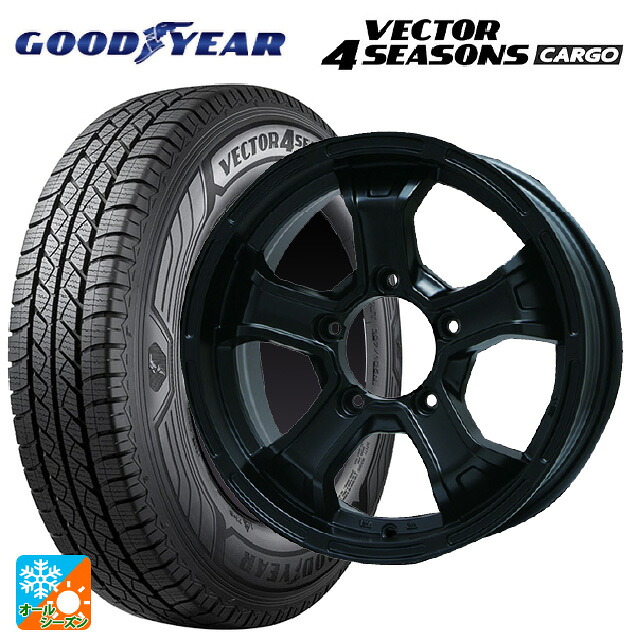 スズキ ジムニーノマド(JC74W)用 195/80R15 107/105N グッドイヤー ベクター4シーズンズ カーゴ ビックウェイ ビーマッド ケー MB 新品オールシーズンタイヤホイール 4本セット