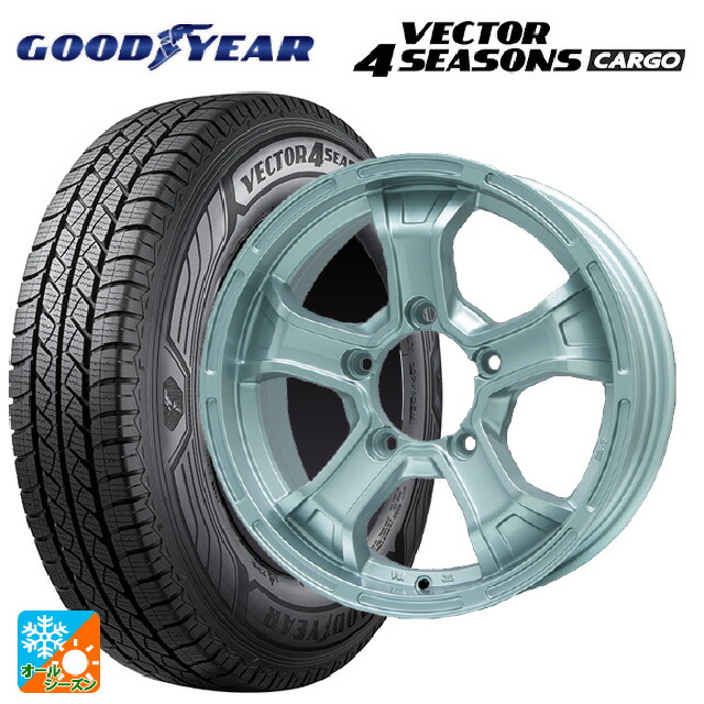 スズキ ジムニーノマド(JC74W)用 195/80R15 107/105N グッドイヤー ベクター4シーズンズ カーゴ ビックウェイ ビーマッド ケー S 新品オールシーズンタイヤホイール 4本セット