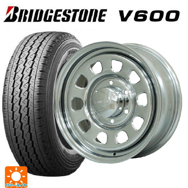 トヨタ ハイエース(200系)用 2026年製 195/80R15 107/105L ブリヂストン V600 正規品 モリタ デイトナズ クローム 新品サマータイヤホイール 4本セット