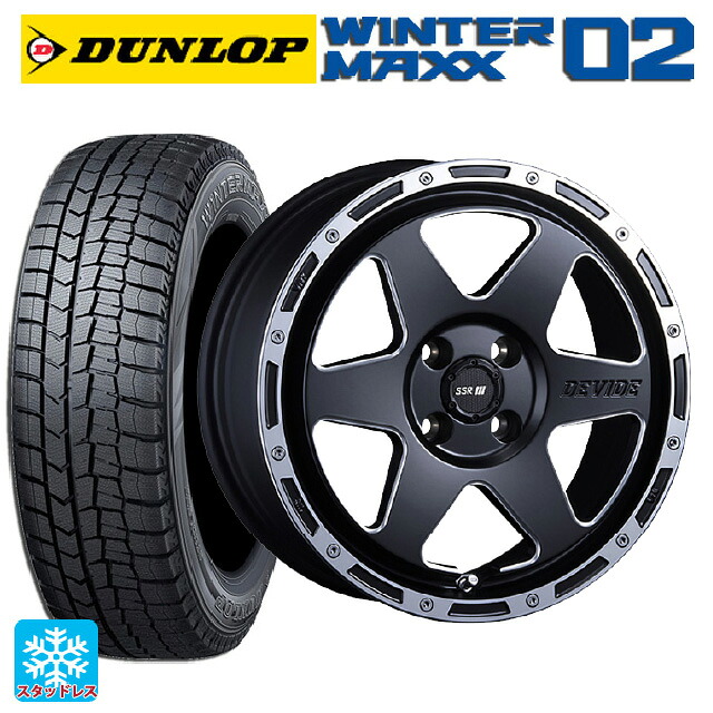 2024年製 205/60R16 96T XL ダンロップ ウィンターマックス 02(WM02) # タナベ SSR ディバイド TR-6 フラットブラックポリッシュ 16-6.5J 国産車用 スタッドレスタイヤホイール4本セット