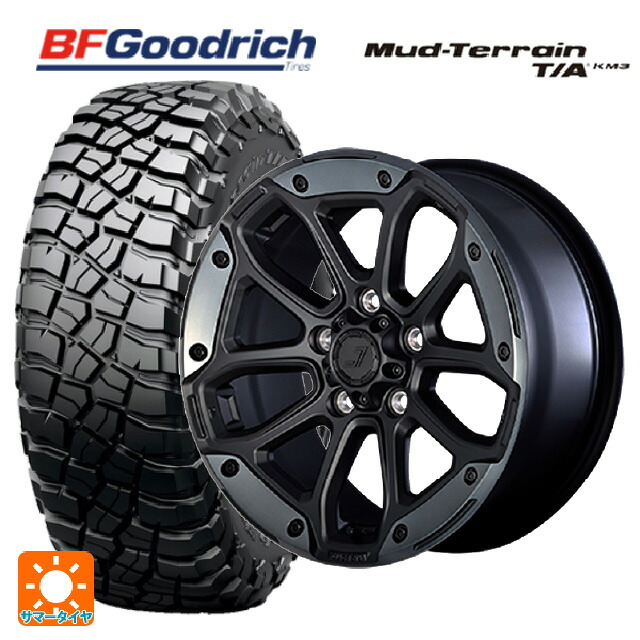 ジープ グラディエーター(JT系)用 255/75R17 111/108Q XL BFグッドリッチ マッドテレーン TA KM3 ブラックレター 正規品 ジェップセン MJCR216 フラットブラック/TMC 新品サマータイヤホイール 4本セット