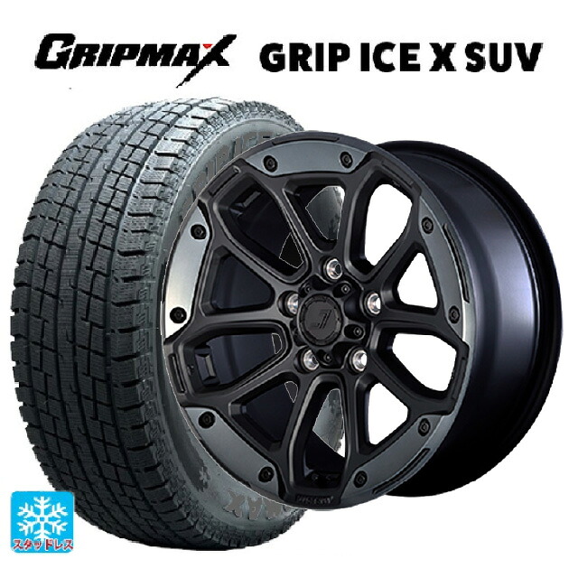 トヨタ アルファード(30系)用 225/60R17 99T グリップマックス グリップアイスX SUV ブラックレター ジェップセン MJCR216 フラットブラック/TMC 新品スタッドレスタイヤホイール 4本セット