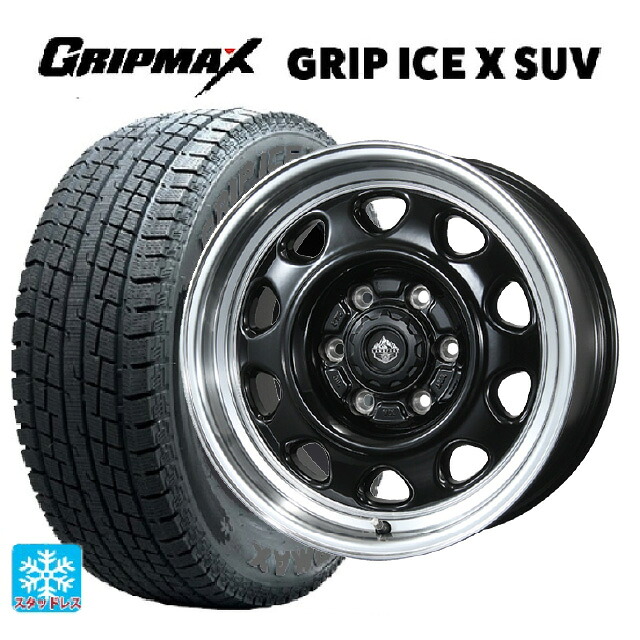 トヨタ ランドクルーザー300(300系)用 265/65R18 114Q グリップマックス グリップアイスX SUV ブラックレター トピー ランドフット SWZ # グロスブラックリムポリッシュ 新品スタッドレスタイヤホイール 4本セット