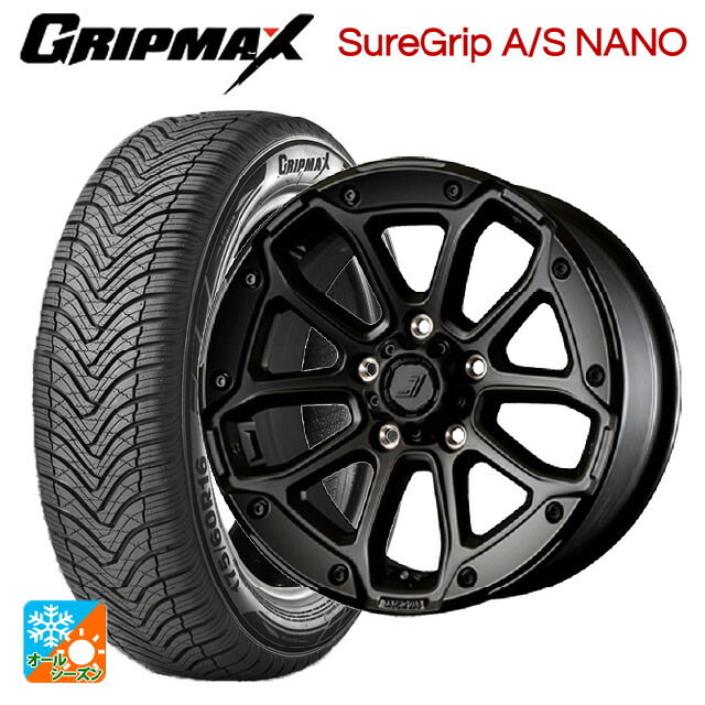 225/65R17 106V XL グリップマックス シュアグリップ A/S ナノ ブラックレター ジェップセン MJCR216 ステルスブラック 17-8J 国産車用 オールシーズンタイヤホイール4本セット