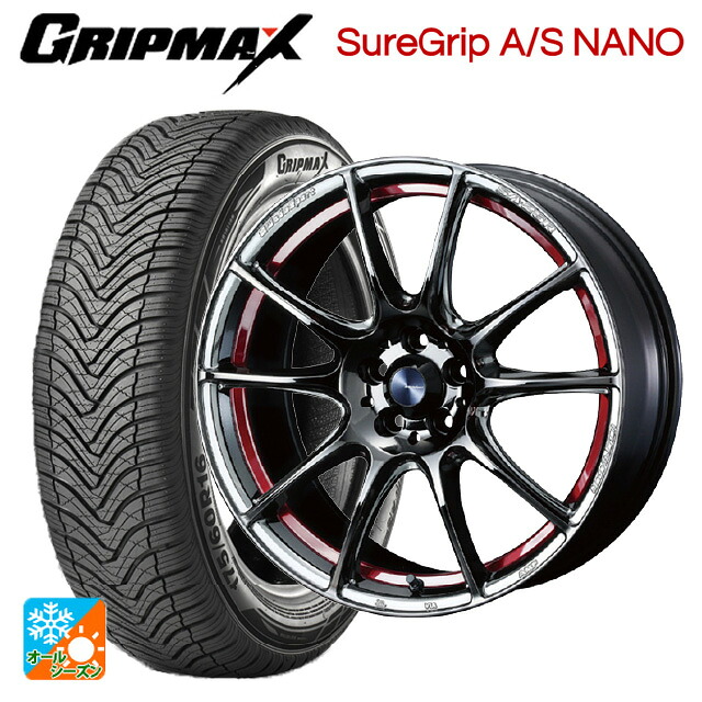 トヨタ ライズ（ガソリン車）(A200/A210)用 195/60R17 90H グリップマックス シュアグリップ A/S ナノ ブラックレター ウェッズ ウェッズスポーツ SA25R RLC 新品オールシーズンタイヤホイール 4本セット