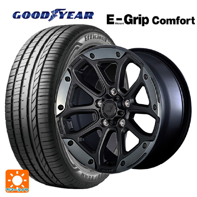 トヨタ プリウス(60系)用 195/60R17 90V グッドイヤー エフィシェントグリップ コンフォート ジェップセン MJCR216 フラットブラック/TMC 新品サマータイヤホイール 4本セット