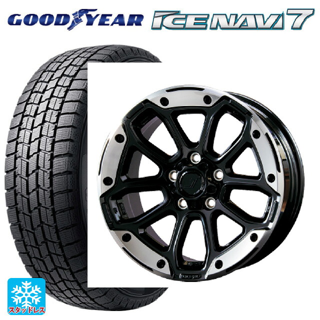 トヨタ ノア(90系)用 2025年製 205/60R16 92Q グッドイヤー アイスナビ7(数量限定) # ジェップセン MJCR216 DMC/グロスブラック 新品スタッドレスタイヤホイール 4本セット