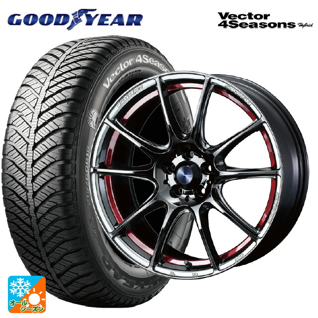 235/50R18 101H XL グッドイヤー ベクターフォーシーズンズ ハイブリッド ウェッズ ウェッズスポーツ SA25R RLC 18-8J 国産車用 オールシーズンタイヤホイール4本セット|タイヤホイール専門店コニシタイヤ