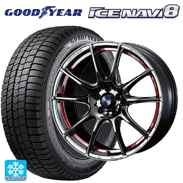 トヨタ GR86(ZN8)用 255/35R18 90Q グッドイヤー アイスナビ8 # ウェッズ ウェッズスポーツ SA25R RLC 新品スタッドレスタイヤホイール 4本セット|タイヤホイール専門店コニシタイヤ
