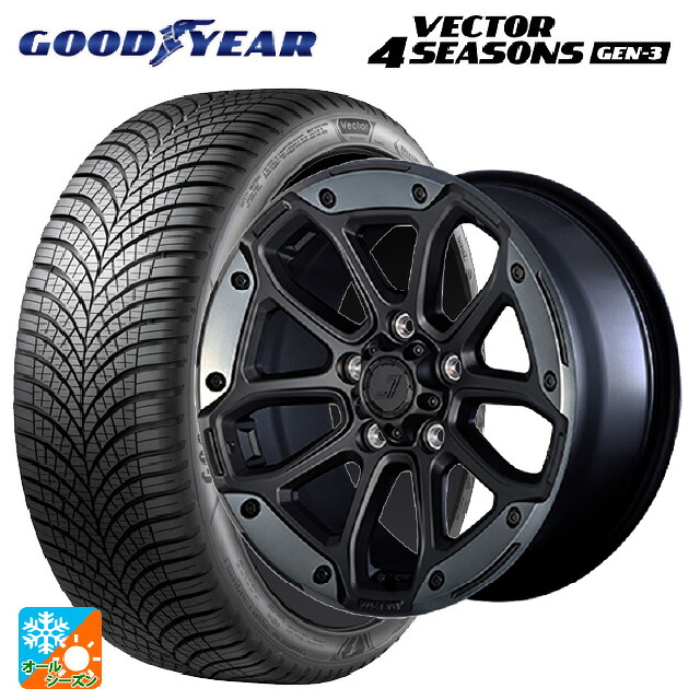 215/60R17 100V XL グッドイヤー ベクター4シーズンズ ジェン3 ジェップセン MJCR216 フラットブラック/TMC 17-8J 国産車用 オールシーズンタイヤホイール4本セット｜タイヤホイール専門店コニシタイヤ 160,160円