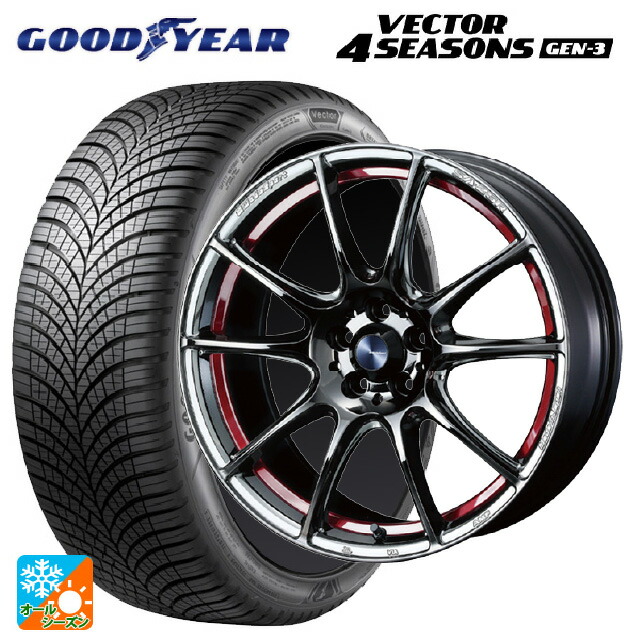225/50R18 99W XL グッドイヤー ベクター4シーズンズ ジェン3 ウェッズ ウェッズスポーツ SA25R RLC 18-7.5J 国産車用 オールシーズンタイヤホイール4本セット