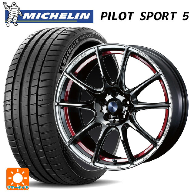 トヨタ ヴォクシー(90系)用 215/45R18 93Y XL ミシュラン 正規品 パイロットスポーツ5 ウェッズ ウェッズスポーツ SA25R RLC 新品サマータイヤホイール 4本セット