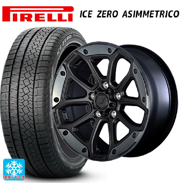 2024年製 215/55R17 98H XL ピレリ アイスゼロ アシンメトリコ 正規品 # ジェップセン MJCR216 フラットブラック/TMC 17-8J 国産車用 スタッドレスタイヤホイール4本セット