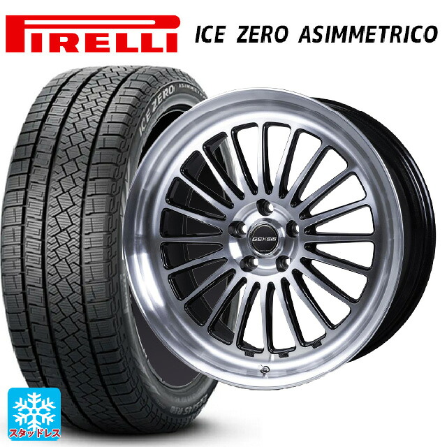 235/55R19 105H XL ピレリ アイスゼロ アシンメトリコ 正規品 # ジャパン三陽 モンツァ ジェクシス GF020 PBK 19-8J 国産車用 スタッドレスタイヤホイール4本セット