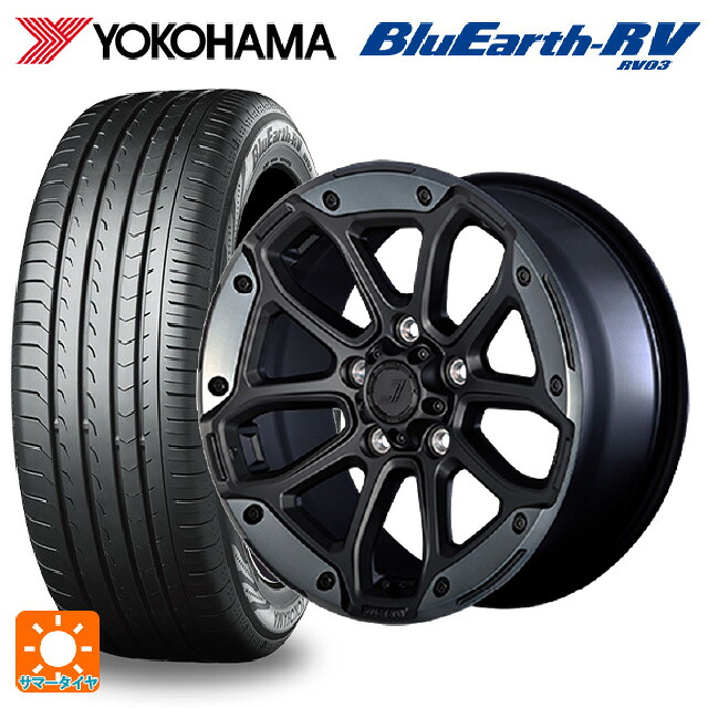 215/60R17 96H ヨコハマ ブルーアース RV03 # ジェップセン MJCR216 フラットブラック/TMC 17-8J 国産車用 サマータイヤホイール4本セット