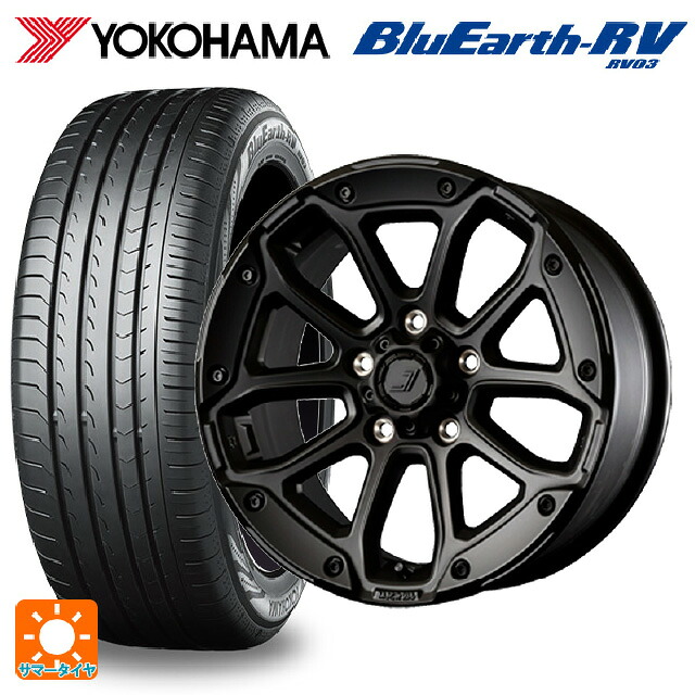 トヨタ ヴォクシー(90系)用 205/60R16 96H XL ヨコハマ ブルーアース RV03 # ジェップセン MJCR216 ステルスブラック 新品サマータイヤホイール 4本セット