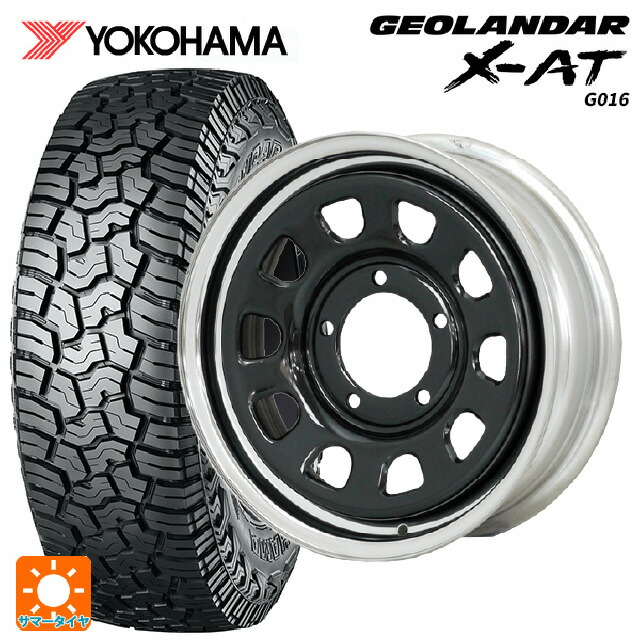 スズキ ジムニー(64系)用 215/70R16 100/97Q ヨコハマ ジオランダー X-AT G016 ブラックレター 正規品 モリタ デイトナズ ブラック/クロームリム 新品サマータイヤホイール 4本セット