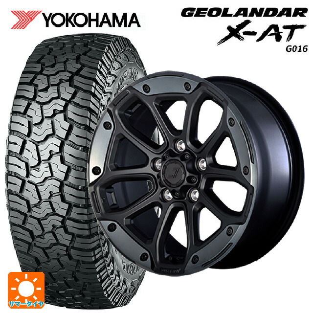 ジープ グラディエーター(JT系)用 285/70R17 121/118Q ヨコハマ ジオランダー X-AT G016 ブラックレター 正規品 ジェップセン MJCR216 フラットブラック/TMC 新品サマータイヤホイール 5本セット|タイヤホイール専門店コニシタイヤ