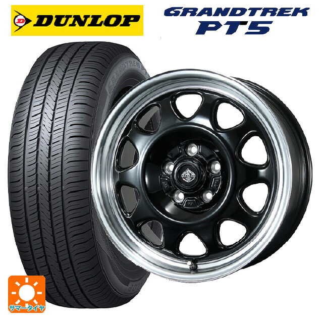 トヨタ カローラクロス(ZSG/ZVG系)用 215/60R17 96H ダンロップ グラントレックPT5 トピー ランドフット SWZ グロスブラックリムポリッシュ 新品サマータイヤホイール 4本セット|タイヤホイール専門店コニシタイヤ
