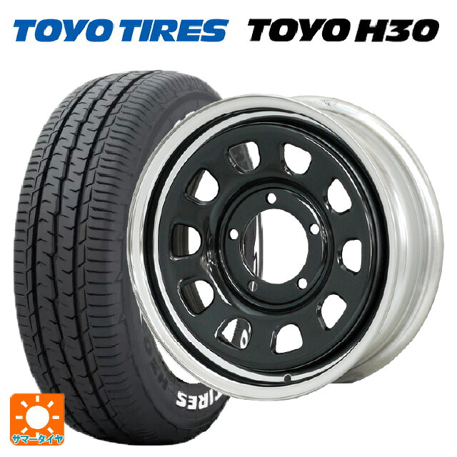 215/65R16 109/107R トーヨー H30 ホワイトレター モリタ デイトナズ ブラック/クロームリム 16-5.5J 国産車用 サマータイヤホイール4本セット