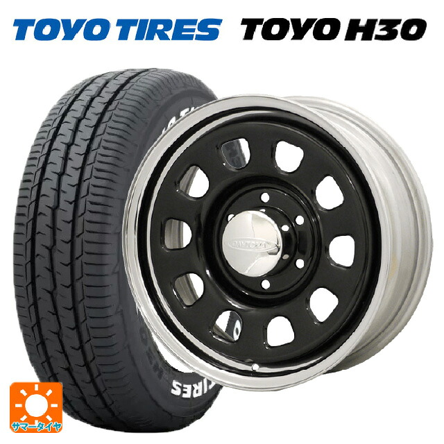 215/65R16 109/107R トーヨー H30 ホワイトレター モリタ デイトナズ ブラック/クロームリム 16-6.5J 国産車用 サマータイヤホイール4本セット