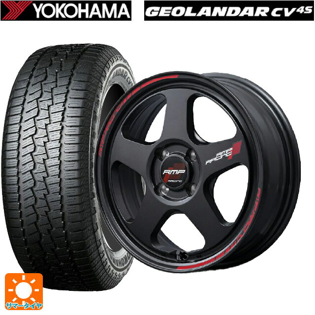 195/65R16 92H ヨコハマ ジオランダー CV G058 正規品 エムアイディー MIDレーシング TR50 ターマックブラック 16-6J 国産車用 サマータイヤホイール4本セット
