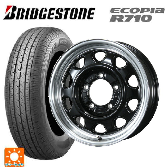 スズキ ジムニーノマド(JC74W)用 195/80R15 107/105N ブリヂストン エコピア R710 正規品 トピー ランドフット SWZ グロスブラックリムポリッシュ 新品サマータイヤホイール 4本セット|タイヤホイール専門店コニシタイヤ