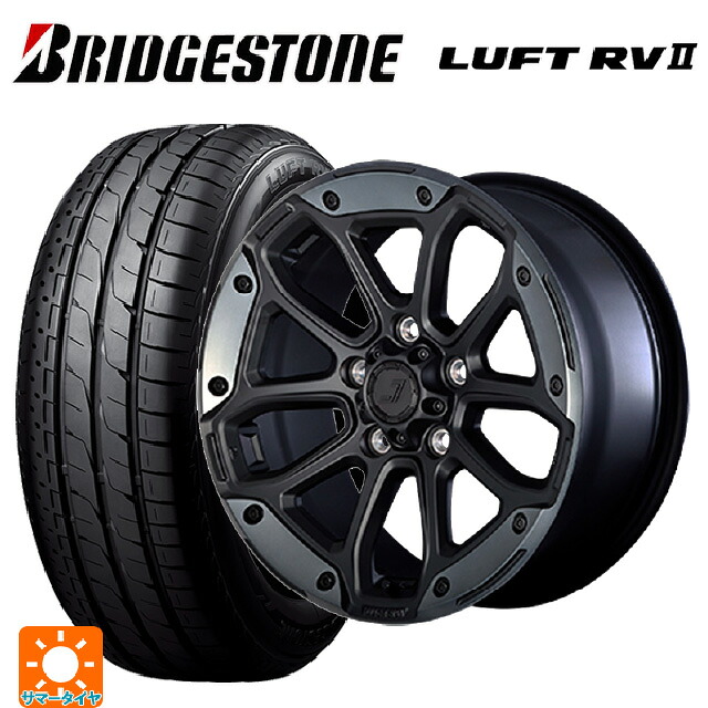 215/60R17 96H ブリヂストン ルフトRV2(日本製) 正規品 # ジェップセン MJCR216 フラットブラック/TMC 17-8J 国産車用 サマータイヤホイール4本セット