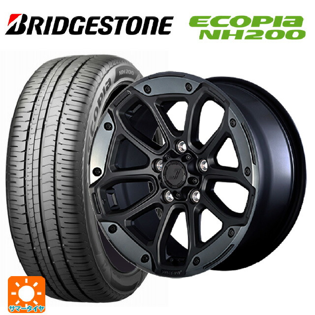 215/55R17 94V ブリヂストン エコピア NH200 正規品 ジェップセン MJCR216 フラットブラック/TMC 17-8J 国産車用 サマータイヤホイール4本セット