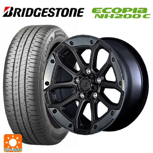 2024年製 195/45R17 81W ブリヂストン エコピア NH200C 正規品 # ジェップセン MJCR216 フラットブラック/TMC 17-8J 国産車用 サマータイヤホイール4本セット
