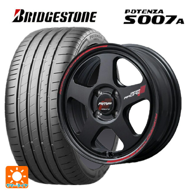 225/50R16 96W XL ブリヂストン ポテンザ S007A 正規品 エムアイディー MIDレーシング TR50 ターマックブラック 16-6J 国産車用 サマータイヤホイール4本セット