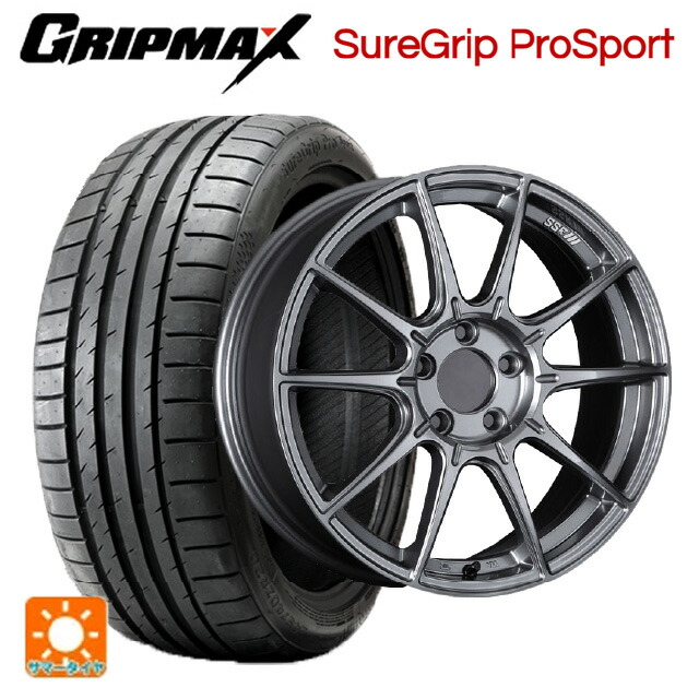 225/45R18 95Y XL グリップマックス シュアグリップ プロスポーツ ブラックレター タナベ SSR GT X01 ダークシルバー 18-7.5J 国産車用 サマータイヤホイール4本セット