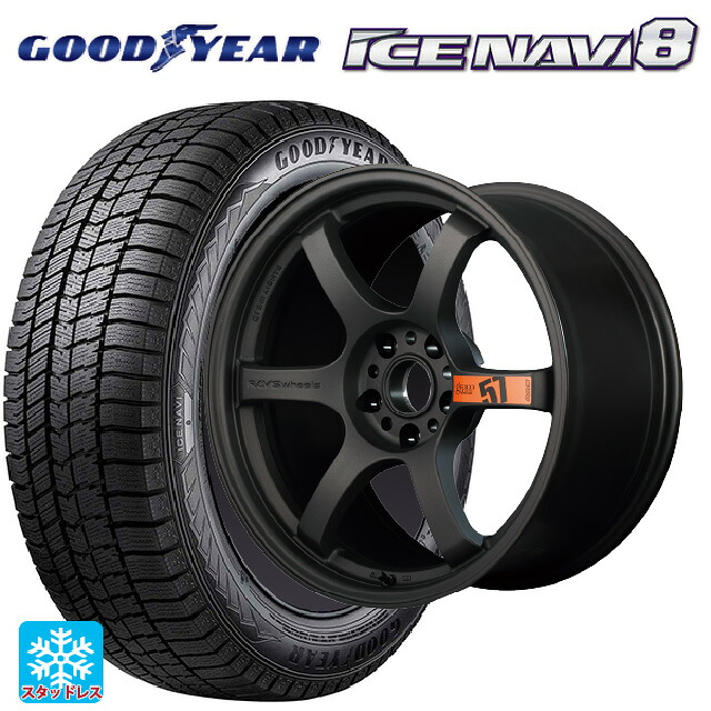 225/50R18 95Q グッドイヤー アイスナビ8 # レイズ グラムライツ 57DR スペックD AZZ 18-8.5J 国産車用 スタッドレスタイヤホイール4本セット