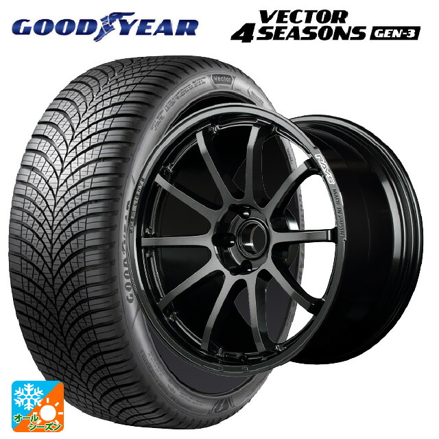 スバル フォレスター(SL系)用 225/55R18 102W XL グッドイヤー ベクター4シーズンズ ジェン3 レイズ グラムライツ 57NR 6NJ 新品オールシーズンタイヤホイール 4本セット