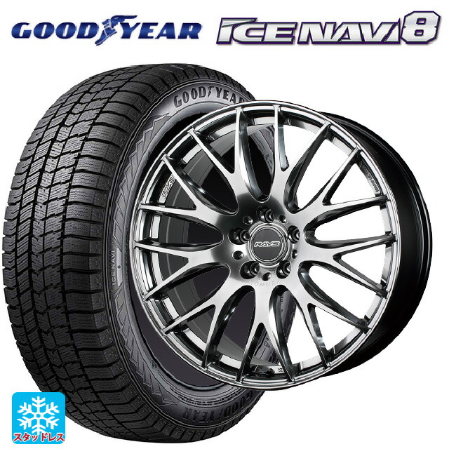 レクサス LM(TAWH15W)用 2022年製 225/55R19 99Q グッドイヤー アイスナビ8 # レイズ ホムラ 2X9 プラス QNK 新品スタッドレスタイヤホイール 4本セット
