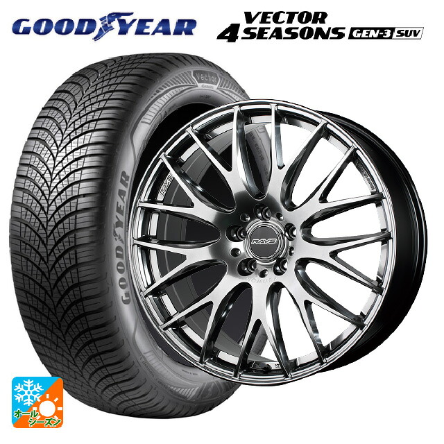 235/55R18 104V XL グッドイヤー ベクター4シーズンズ ジェン3 SUV レイズ ホムラ 2X9 プラス QNK 18-8J 国産車用 オールシーズンタイヤホイール4本セット