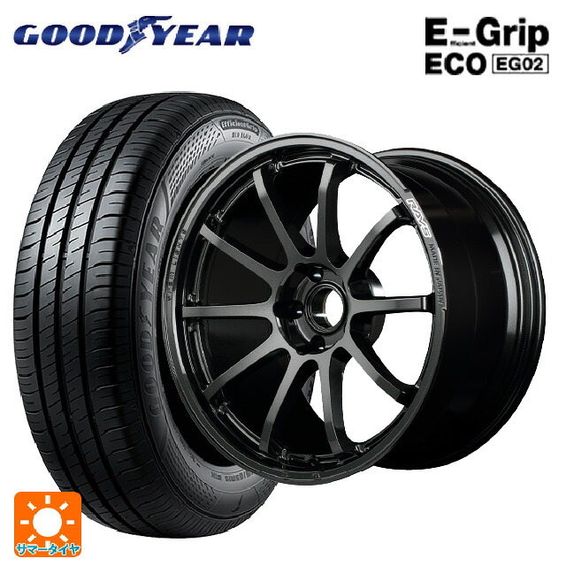 225/45R18 95W XL グッドイヤー エフィシェントグリップ エコ EG02 レイズ グラムライツ 57NR 6NJ 18-7.5J 国産車用 サマータイヤホイール4本セット|タイヤホイール専門店コニシタイヤ