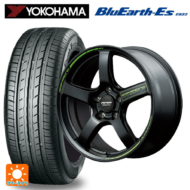 トヨタ ライズハイブリッド(A202)用 195/60R17 90H ヨコハマ ブルーアースEs ES32 エムアイディー MIDレーシング R50 タイプS セミグロスブラック 新品サマータイヤホイール 4本セット