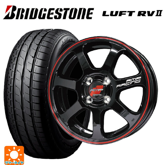 ホンダ ZR-V(RZ4)用 215/60R17 96H ブリヂストン ルフトRV2(日本製) 正規品 # エムアイディー MIDレーシング R07 ブラック/リムレッドライン 新品サマータイヤホイール 4本セット