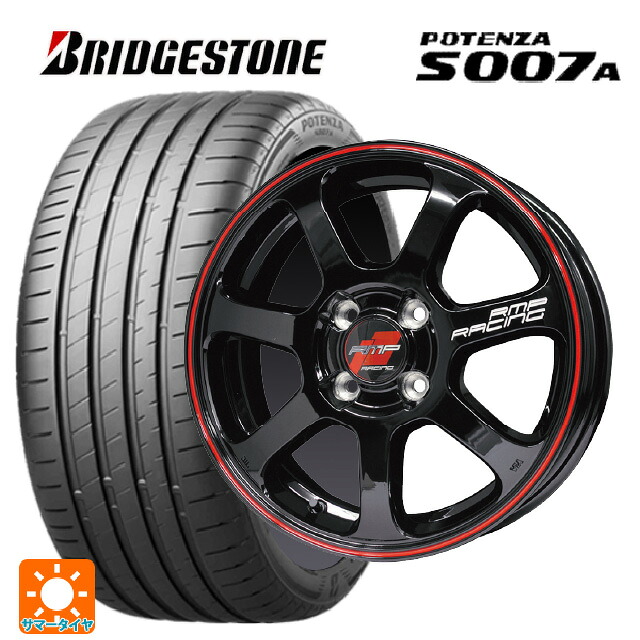 235/45R18 98Y XL ブリヂストン ポテンザ S007A 正規品 エムアイディー MIDレーシング R07 ブラック/リムレッドライン 18-8J 国産車用 サマータイヤホイール4本セット