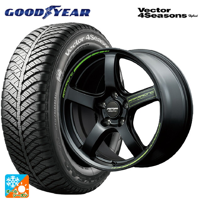 215/45R17 91H XL グッドイヤー ベクターフォーシーズンズ ハイブリッド エムアイディー MIDレーシング R50 タイプS セミグロスブラック 17-7J 国産車用 オールシーズンタイヤホイール4本セット|タイヤホイール専門店コニシタイヤ