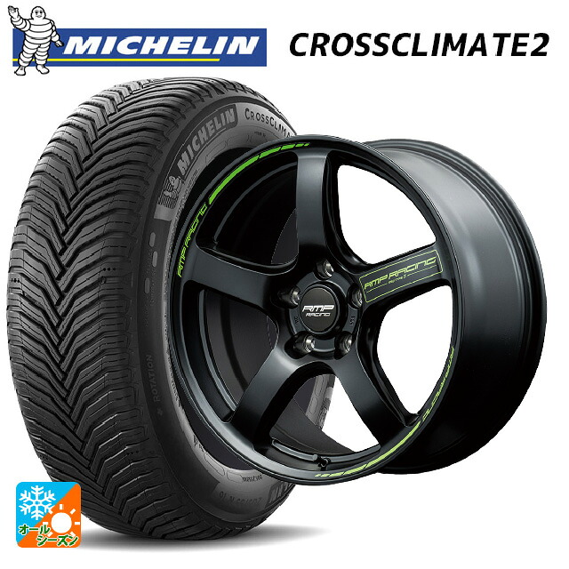 スバル レガシィアウトバック(BS系)用 225/60R18 104W XL ミシュラン クロスクライメイト2 正規品 エムアイディー MIDレーシング R50 タイプS セミグロスブラック 新品オールシーズンタイヤホイール 4本セット 115,745円