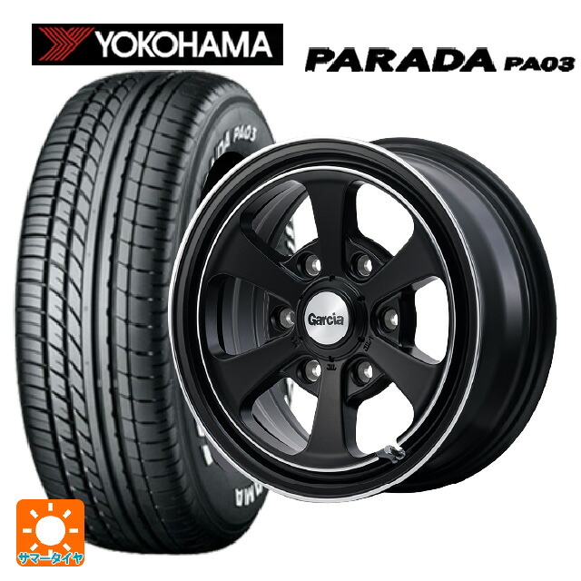 トヨタ ハイエース(200系)用 215/65R16 109/107S ヨコハマ パラダ PA03 ホワイトレター エムアイディー ガルシア ダラス6 セミグロスブラック/デュアルポリッシュ 新品サマータイヤホイール 4本セット